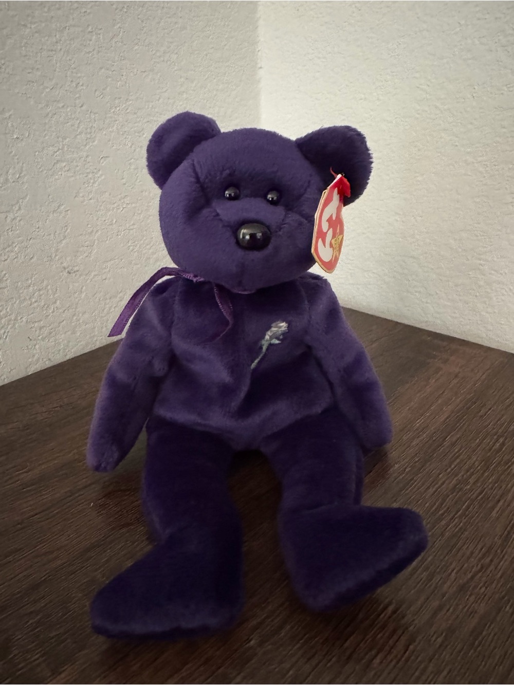 Ty princess Beanie Baby Plush Purple Bear - Classic Collectible